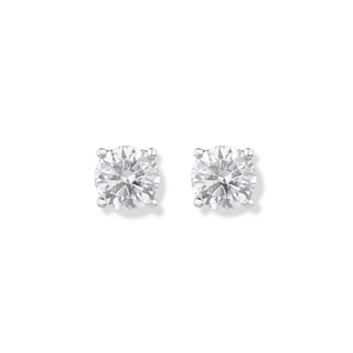 Gia 2.00ct Round Moissanite Silver Stud Earrings