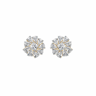 Selena Pear & Cushion Moissanite Stud Earrings