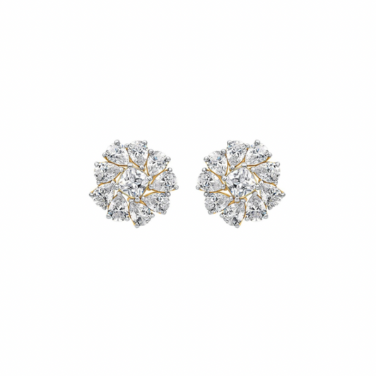 Selena Pear & Cushion Moissanite Stud Earrings
