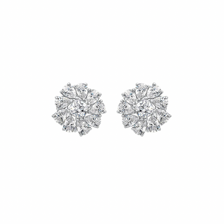 Selena Pear & Cushion Moissanite Stud Earrings