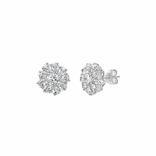 Selena Pear & Cushion Moissanite Stud Earrings