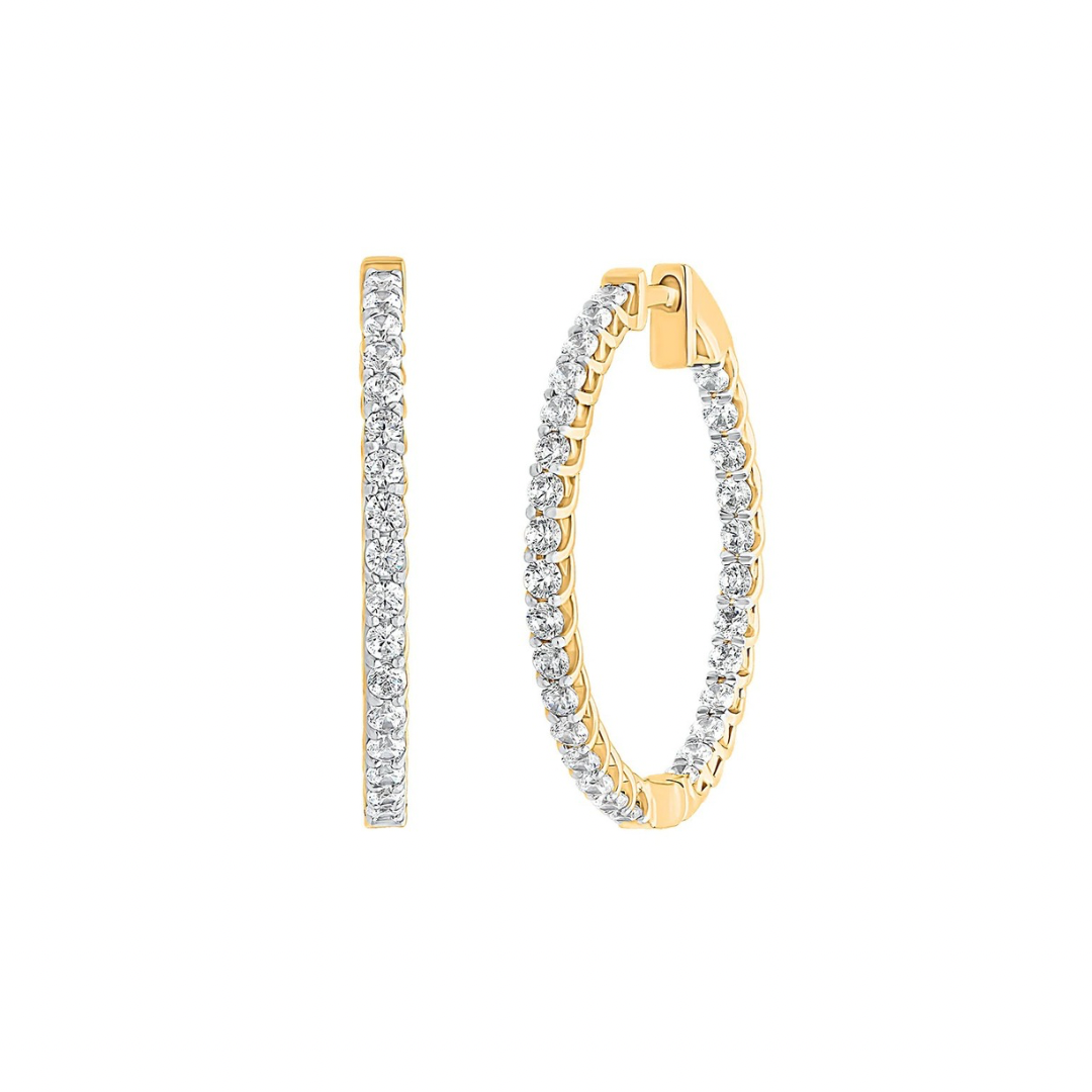 Zyra Inside-Out Round Moissanite Hoop Earrings