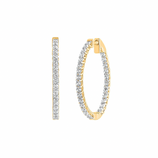 Zyra Inside-Out Round Moissanite Hoop Earrings