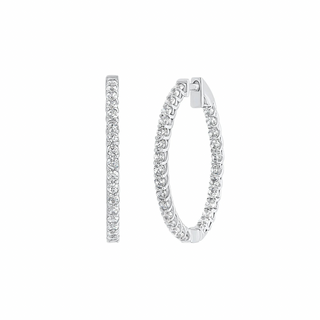 Zyra Inside-Out Round Moissanite Hoop Earrings