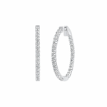Zyra Inside-Out Round Moissanite Hoop Earrings