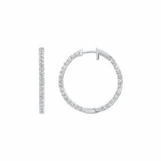 Zyra Inside-Out Round Moissanite Hoop Earrings