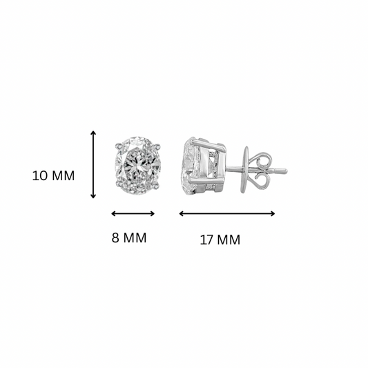 Riva Oval Cut 4.00 cts Stud Earrings