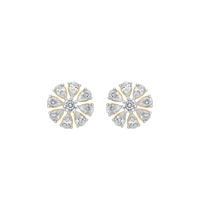 Celia Pear & Round Moissanite Stud Earrings