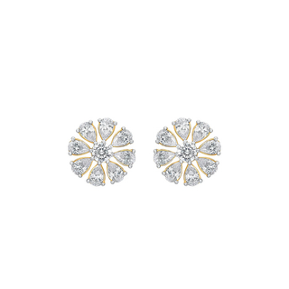 Celia Pear & Round Moissanite Stud Earrings