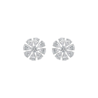Celia Pear & Round Moissanite Stud Earrings