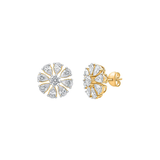 Celia Pear & Round Moissanite Stud Earrings