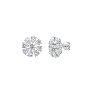 Celia Pear & Round Moissanite Stud Earrings
