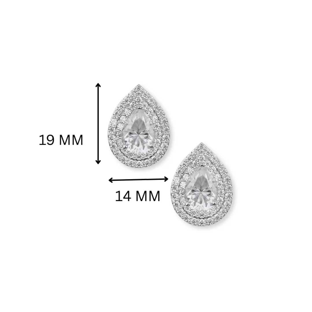 Trillia 3-in-1 Earrings | Ruby, Emerald & Moissanite Silver Drops