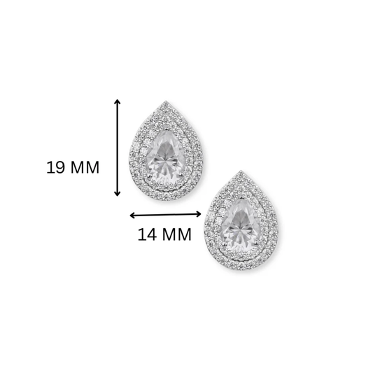 Trillia 3-in-1 Earrings | Ruby, Emerald & Moissanite Silver Drops