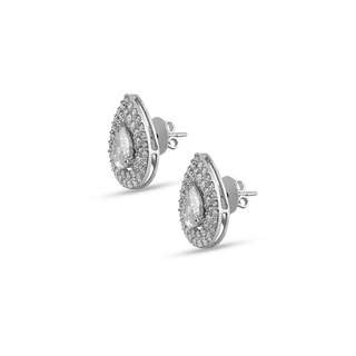 Trillia 3-in-1 Earrings | Ruby, Emerald & Moissanite Silver Drops