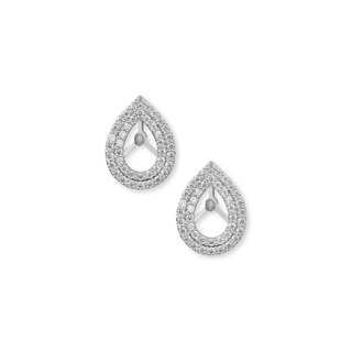 Trillia 3-in-1 Earrings | Ruby, Emerald & Moissanite Silver Drops