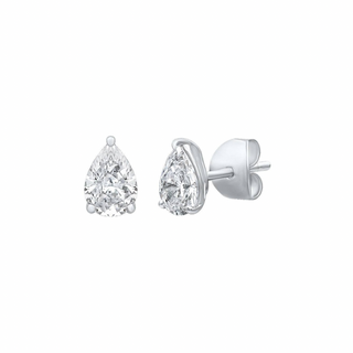 Rina 4.85ct Pear Moissanite Silver Stud Earrings