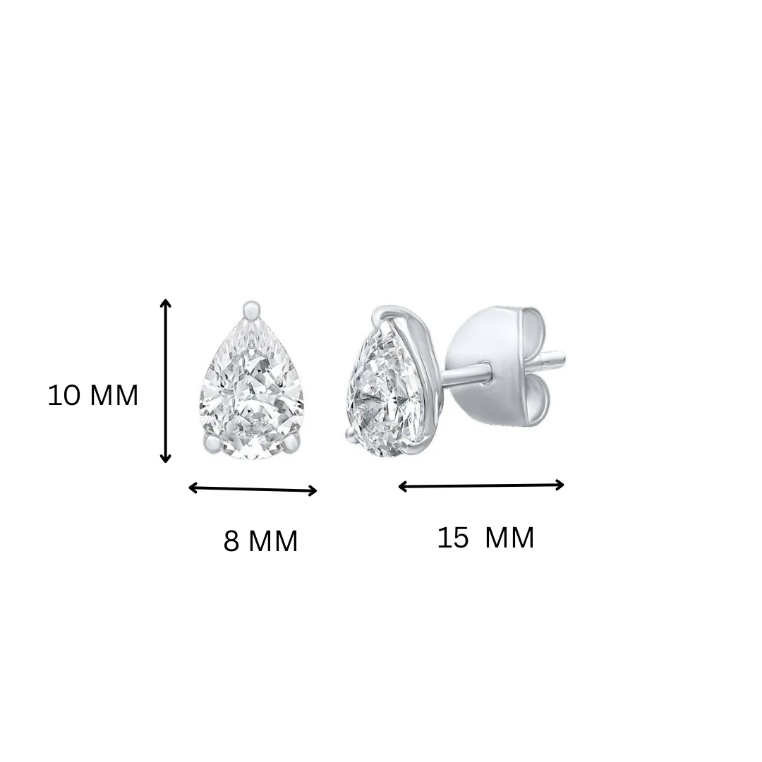 Rina 4.85ct Pear Moissanite Silver Stud Earrings