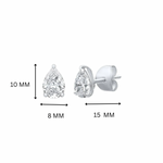 Rina 4.85ct Pear Moissanite Silver Stud Earrings