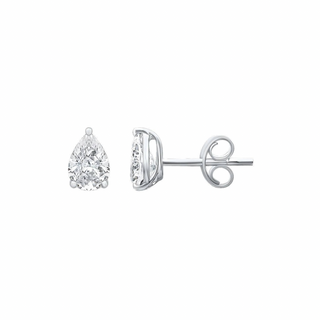 Rina 4.85ct Pear Moissanite Silver Stud Earrings