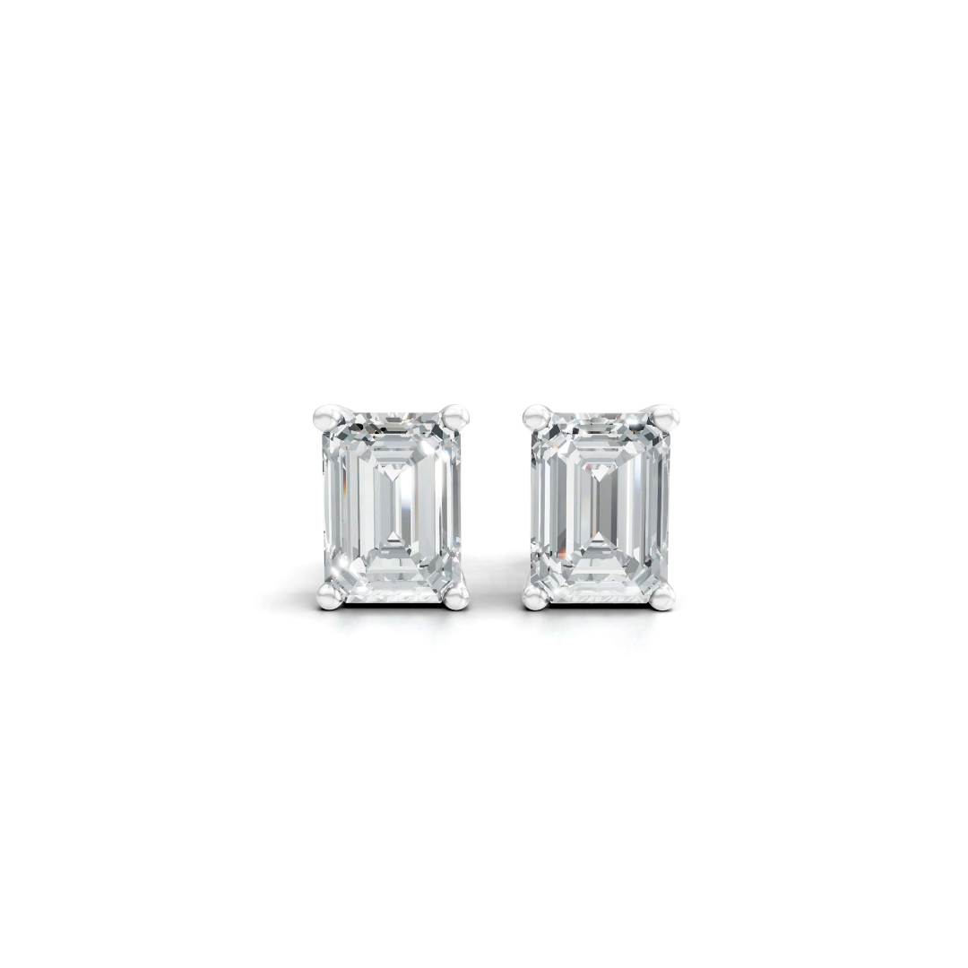 Alina Emerald 5.00 carat Silver Moissanite Stud Earrings