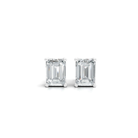 Alina Emerald 5.00 carat Silver Moissanite Stud Earrings