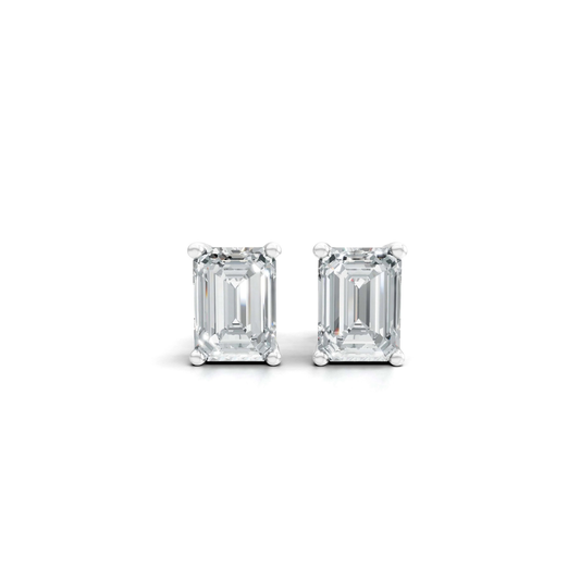 Alina Emerald 5.00 carat Silver Moissanite Stud Earrings