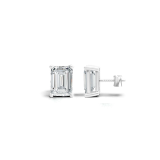 Alina Emerald 5.00ct Moissanite Stud Earrings