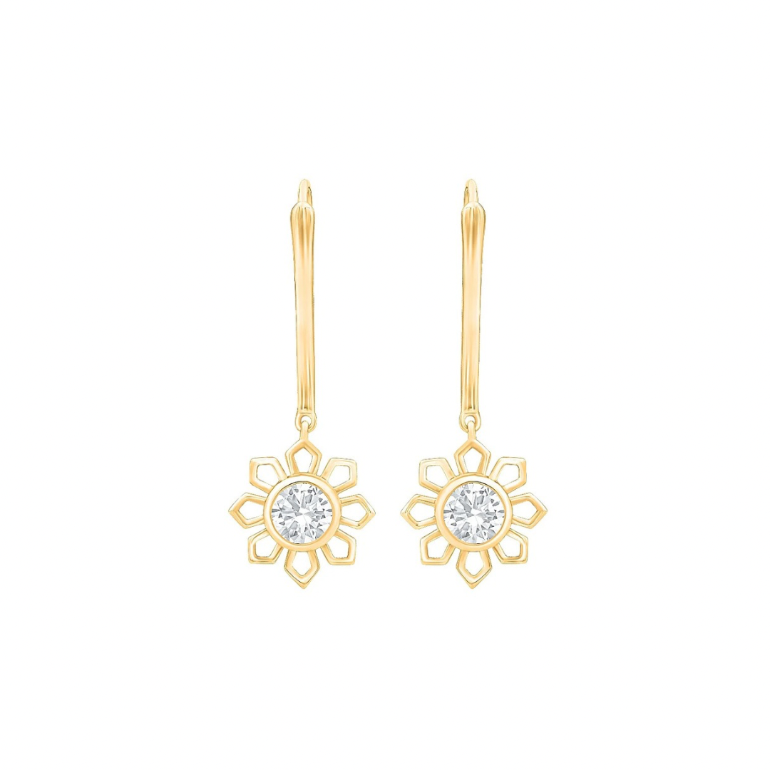 Saanjh Floral Moissanite Silver Drop Earrings
