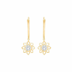 Saanjh Floral Moissanite Silver Drop Earrings