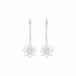 Saanjh Floral Moissanite Silver Drop Earrings