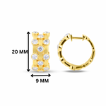 Sutra Line Silver Moissanite Hoop Earrings