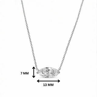 Sara 1.50 carat Marquise Moissanite Silver Necklace