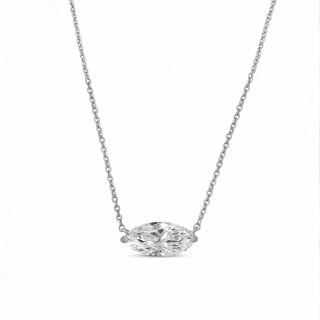 Sara 1.50 carat Marquise Moissanite Silver Necklace