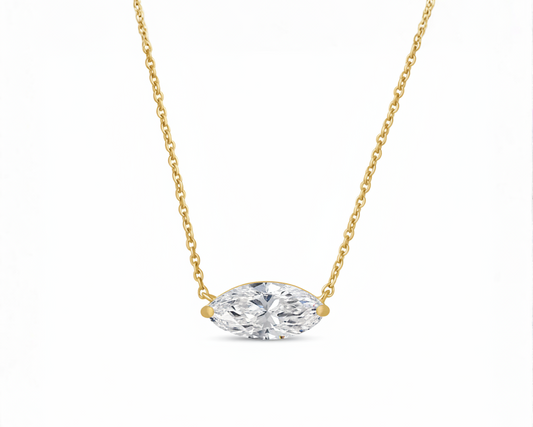 Sara 1.50 carat Marquise Moissanite Silver Necklace