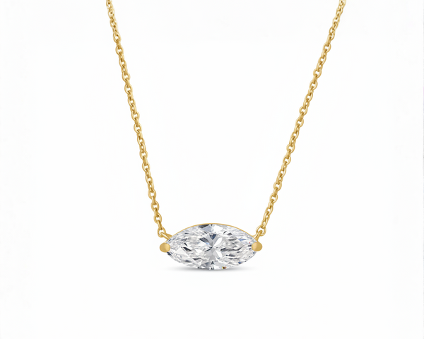 Sara 1.50 carat Marquise Moissanite Silver Necklace