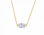 Sara 1.50 carat Marquise Moissanite Silver Necklace