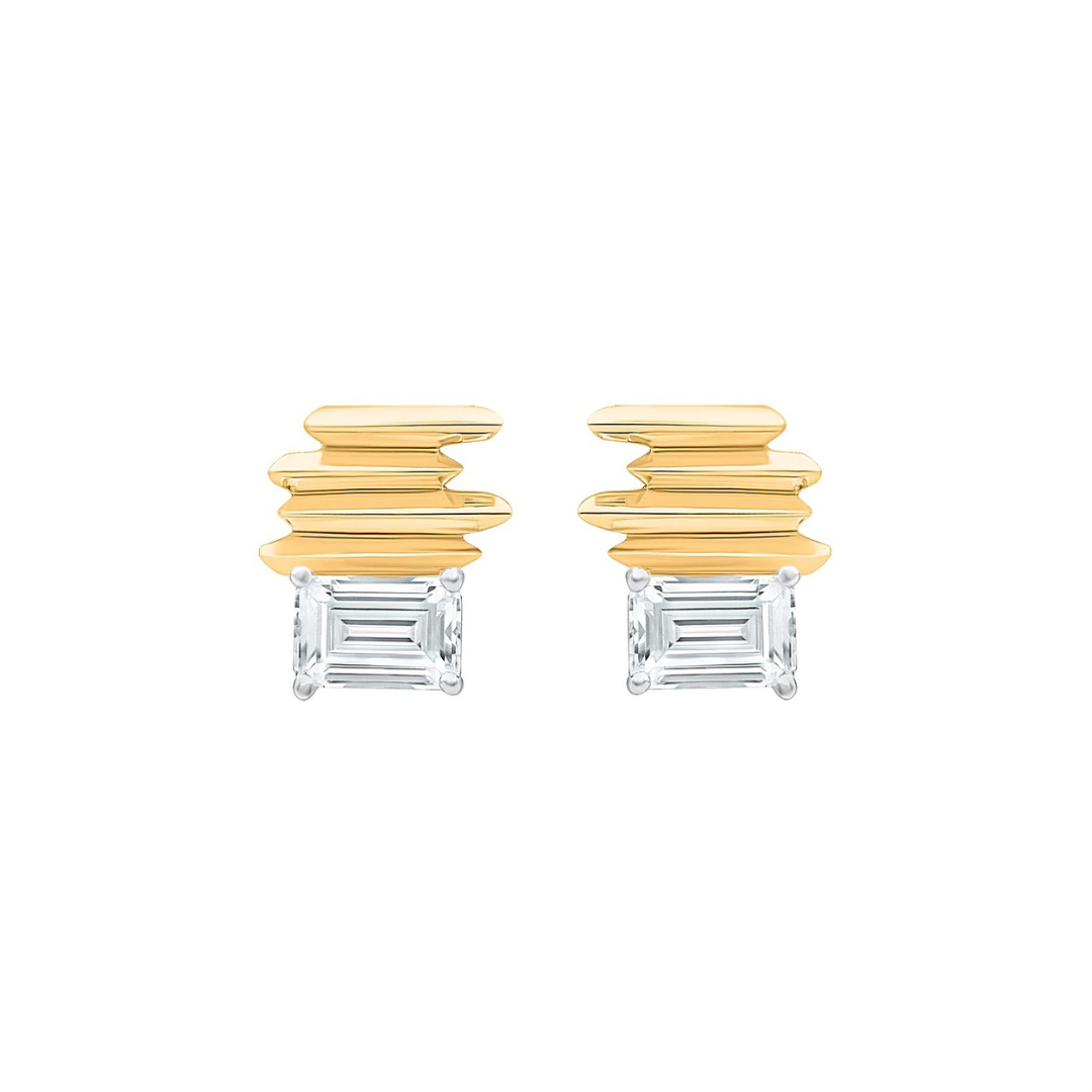 Veda Ikat Moissanite Stud Earrings