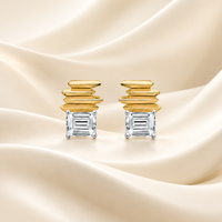 Veda Ikat Moissanite Stud Earrings