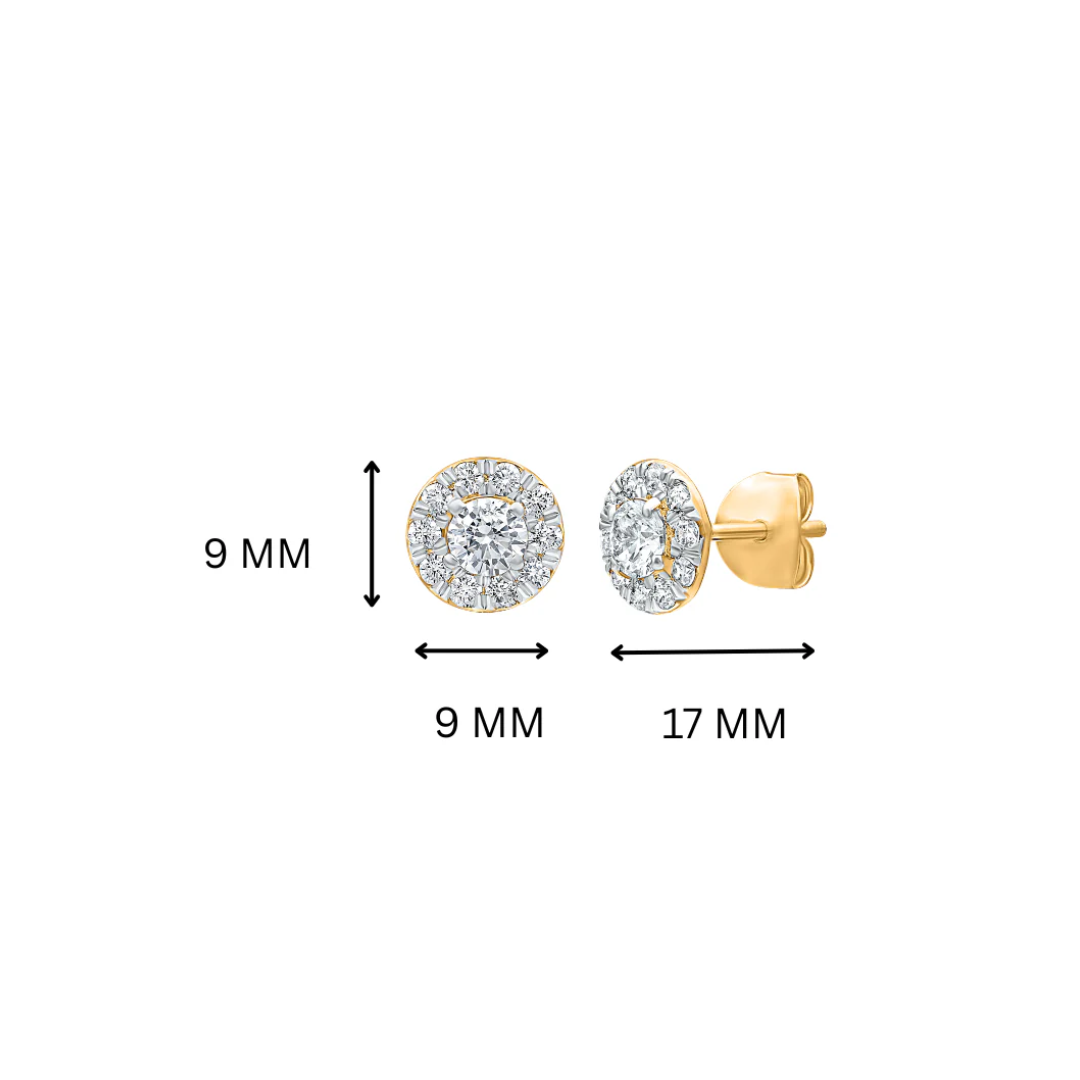 Celeste Halo Moissanite Stud Earrings