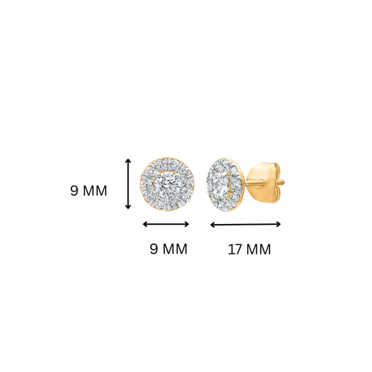 Celeste Halo Moissanite Stud Earrings