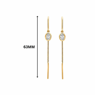 Lina Threaded Oval Moissanite Earrings