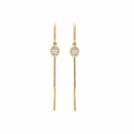 Lina Threaded Oval Moissanite Earrings