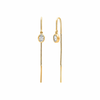 Lina Threaded Oval Moissanite Earrings