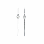 Lina Threaded Oval Moissanite Earrings