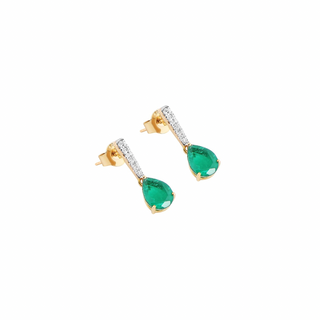 Emerald Fizz Green Gemstone Silver Drop Earrings