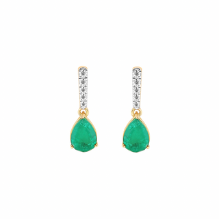 Emerald Fizz Green Gemstone Silver Drop Earrings