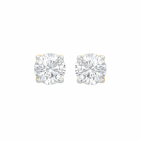 Elara Round Cut Moissanite Stud Earrings - 1.00ct round moissanite studs in silver-tone 925 Sterling Silver