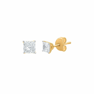 Maya Princess Cut Moissanite Stud Earrings