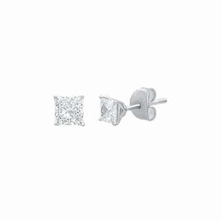 Maya Princess Cut Moissanite Stud Earrings